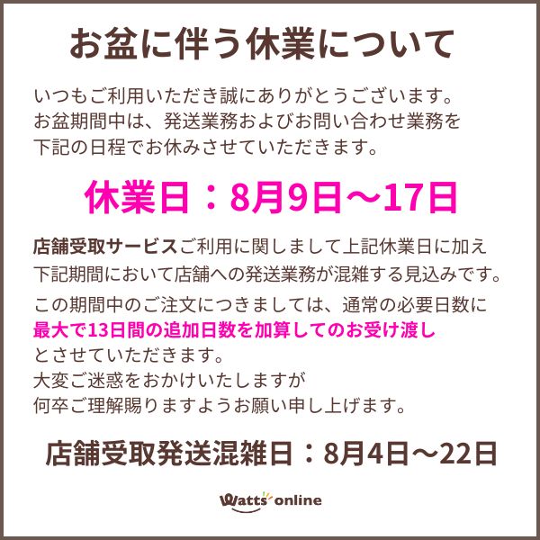 お盆に伴う休業について