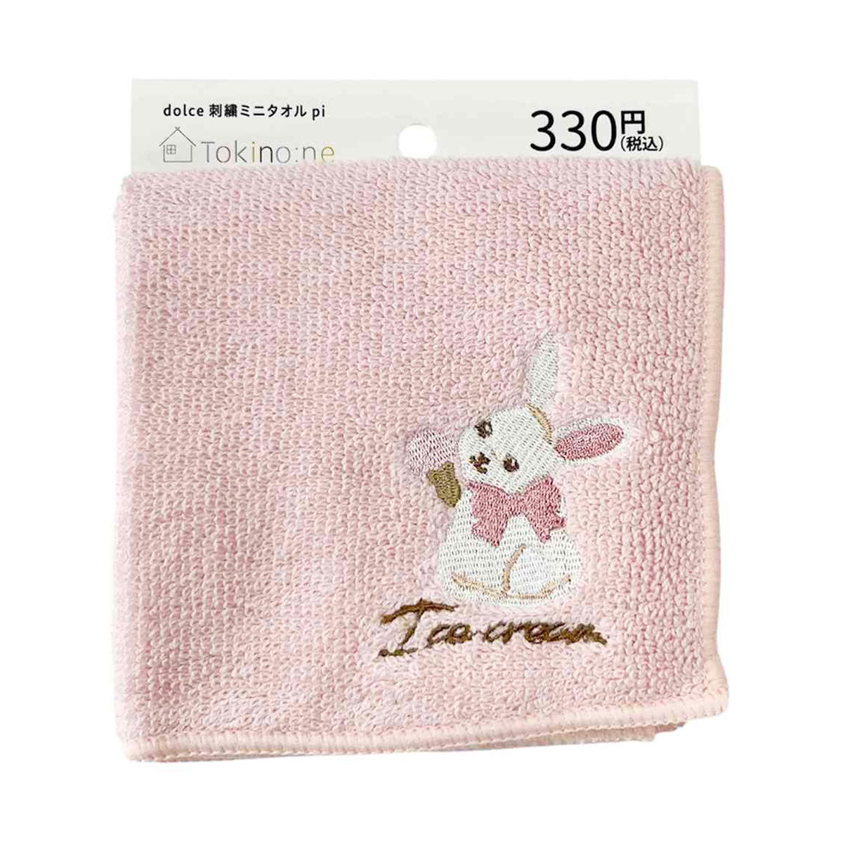 【OUTLET】Tokinone PB.dolce刺繍ミニタオルピンク 000097