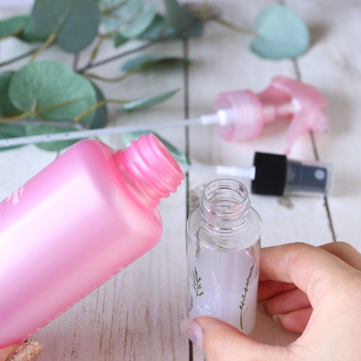 トラベルボトル 詰め替え容器 ミストボトル ボタニカル柄 30ml 005340