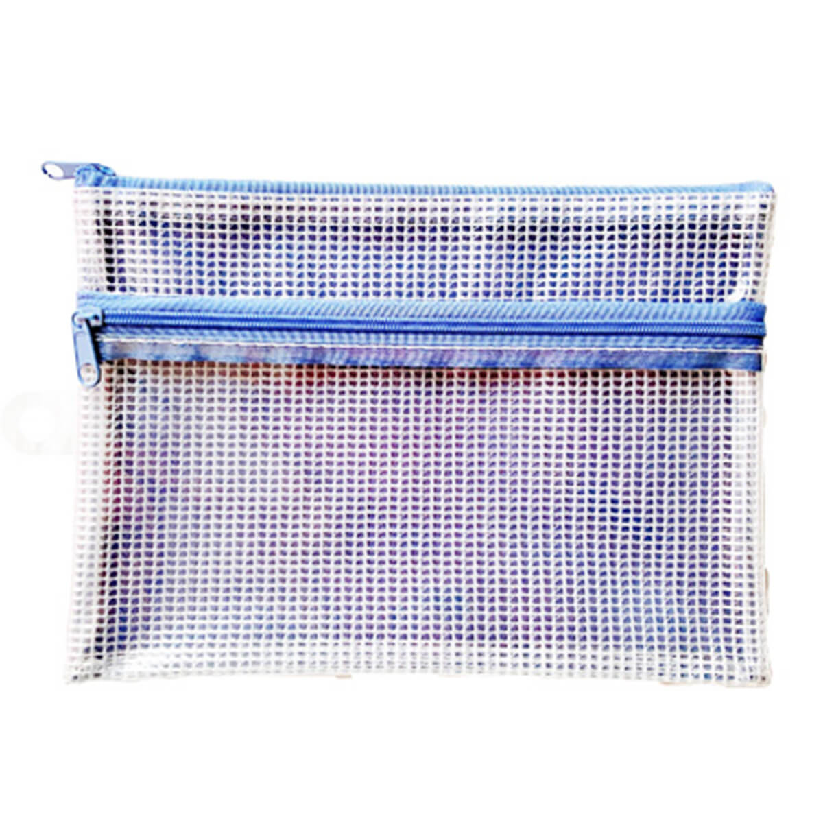 メッシュポーチ クリアポーチ Wファスナーポーチ B6 009949