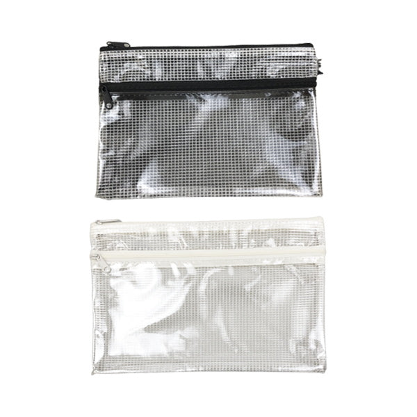 メッシュポーチ クリアポーチ Wファスナーポーチ A5 009950