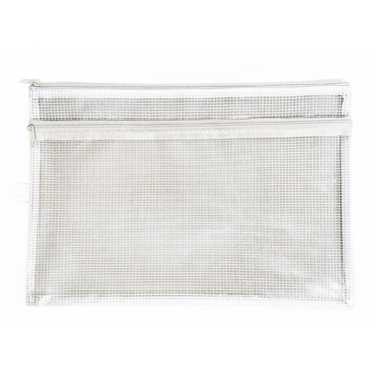 メッシュポーチ クリアポーチ Wファスナーポーチ A4 009951