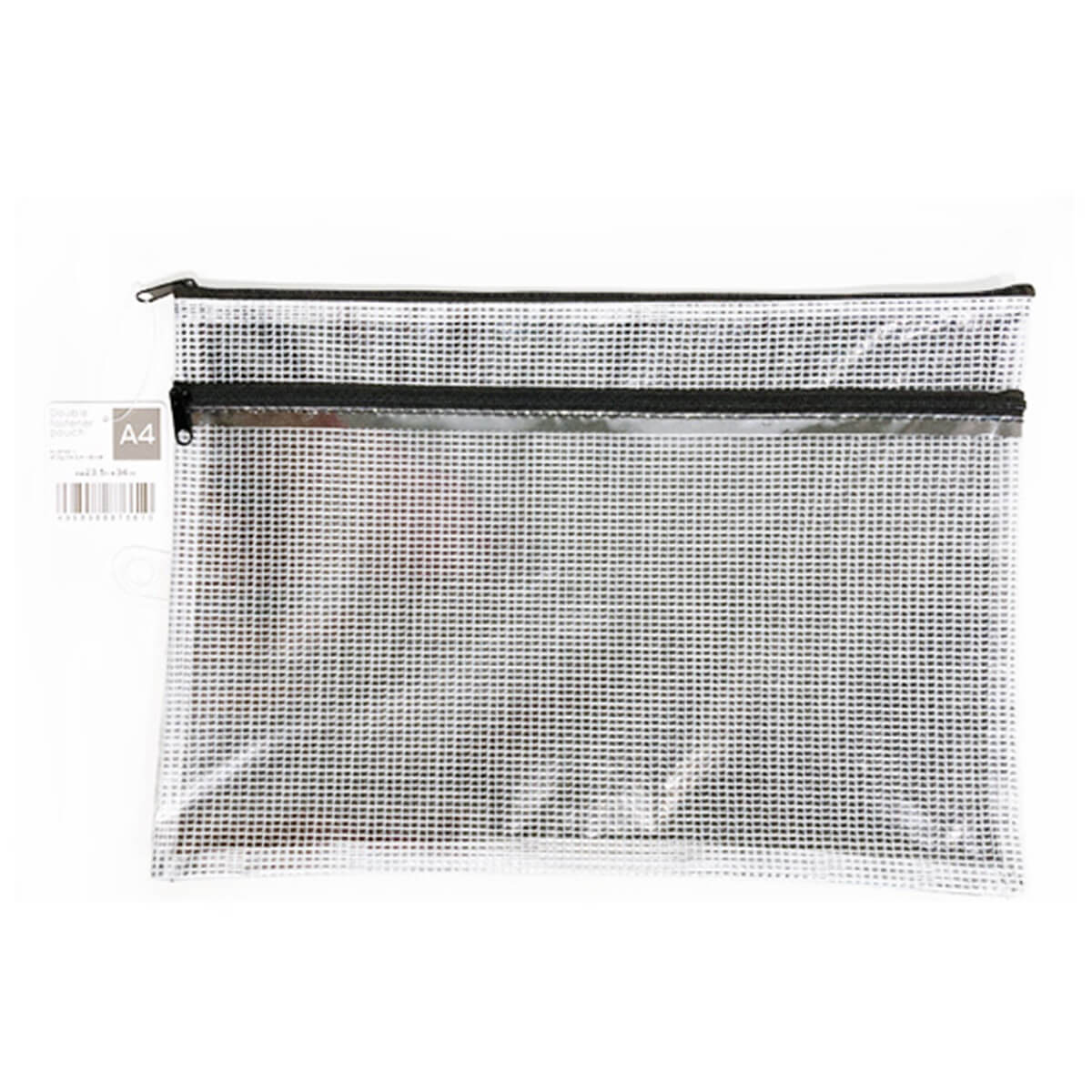 メッシュポーチ クリアポーチ Wファスナーポーチ A4 009951