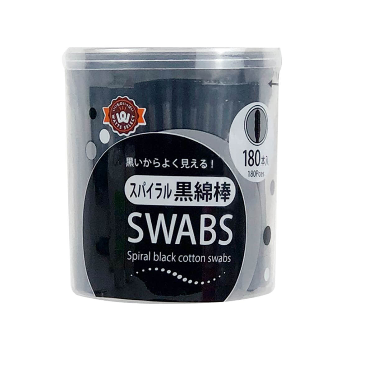 綿棒 PB.スパイラル黒綿棒 180本入 011338