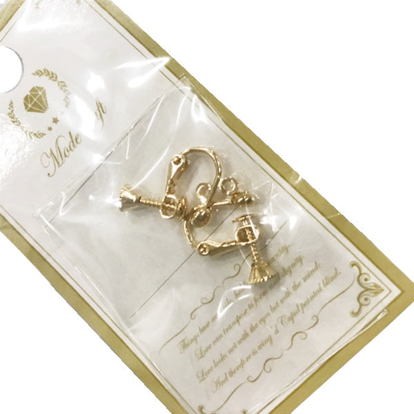 シェリ イヤリング ネジバネ玉ブラ ゴールド 012411