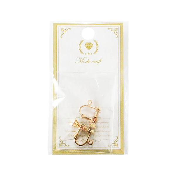 シェリ イヤリング ネジバネ玉ブラ ゴールド 012411