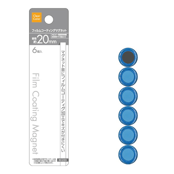 マグネット磁石 カラークリアマグネット 小・20mm・6P 018180