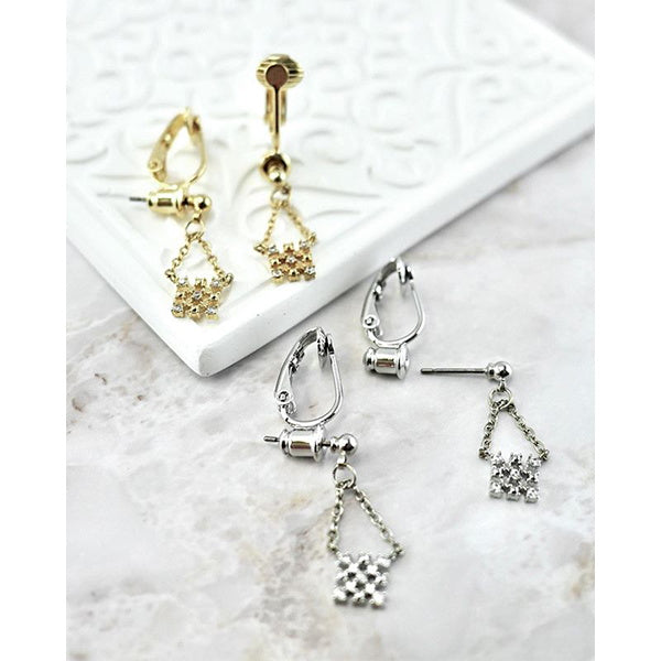 イヤリングパーツ 真鍮 シェリ イヤリングコンバーター シルバー 2個入 018387