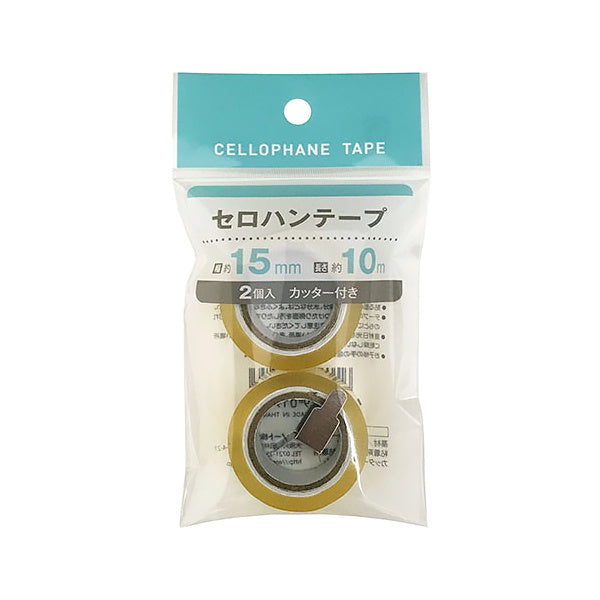 セロハンテープ 2P カッター付 15mmx10m 018388