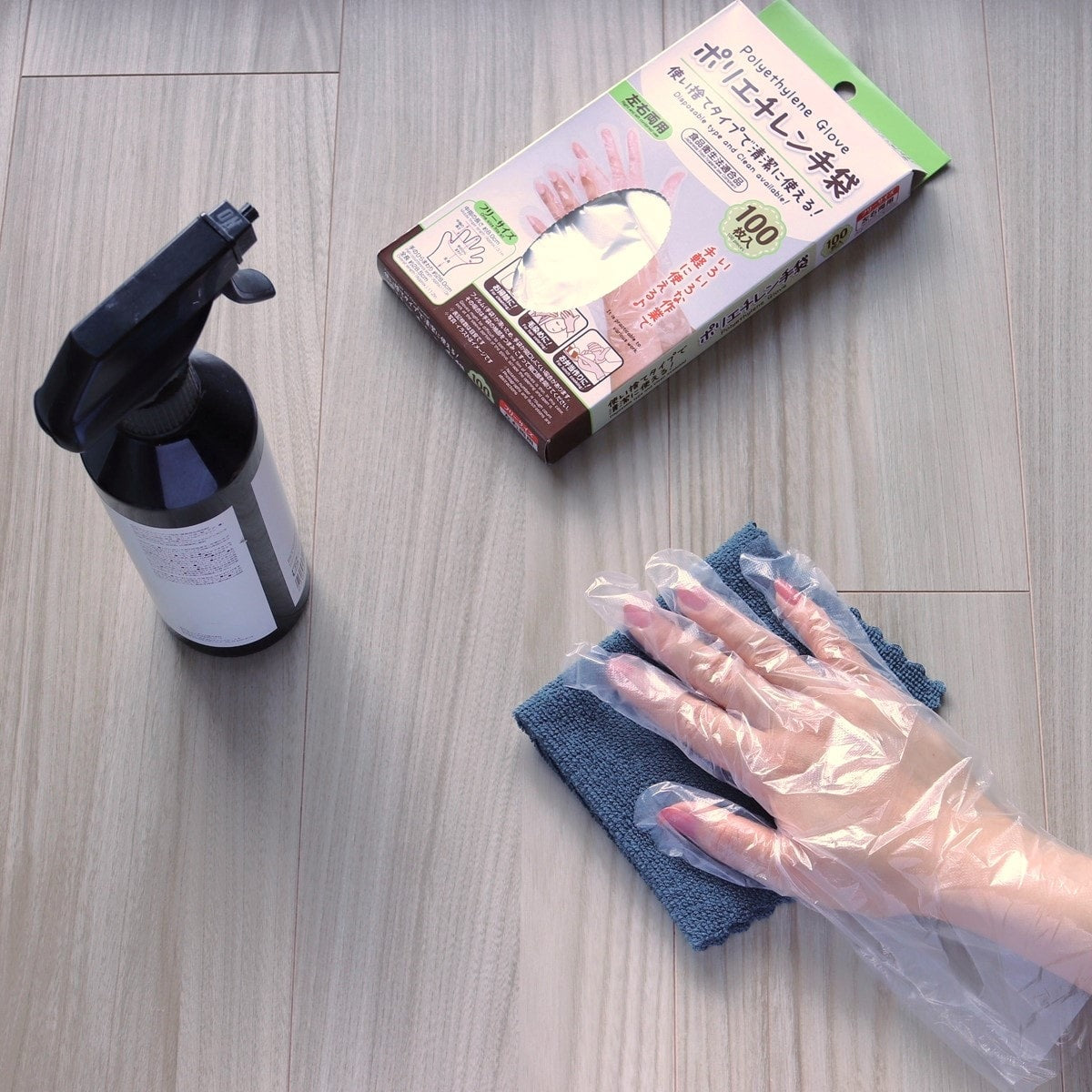 ポリエチレン手袋 ポリ手袋 使い捨て手袋 PB.ポリエチレン手袋 100枚入 019307