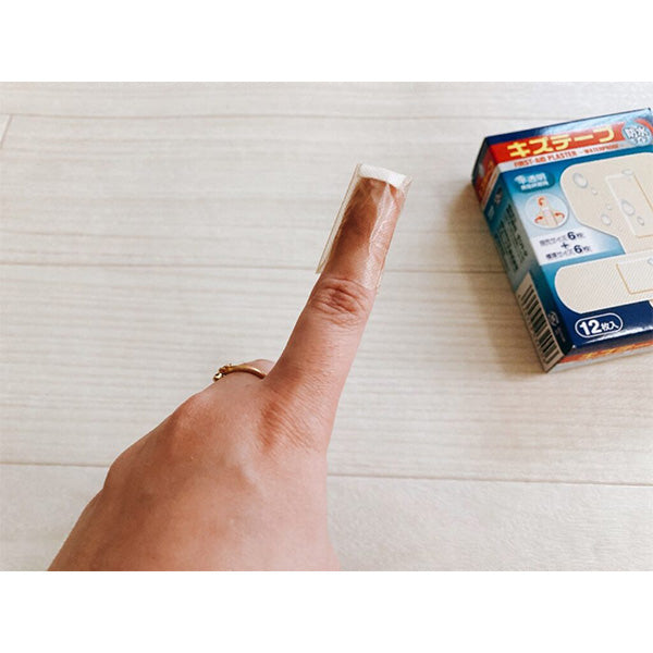 絆創膏 ばんそうこう キズテープ防水タイプ12枚/指先6枚+標準6枚 019534