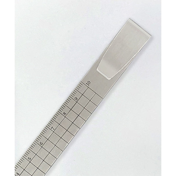 定規 物差し サシ PB.クリップ付薄型アルミ定規 10cm 021115