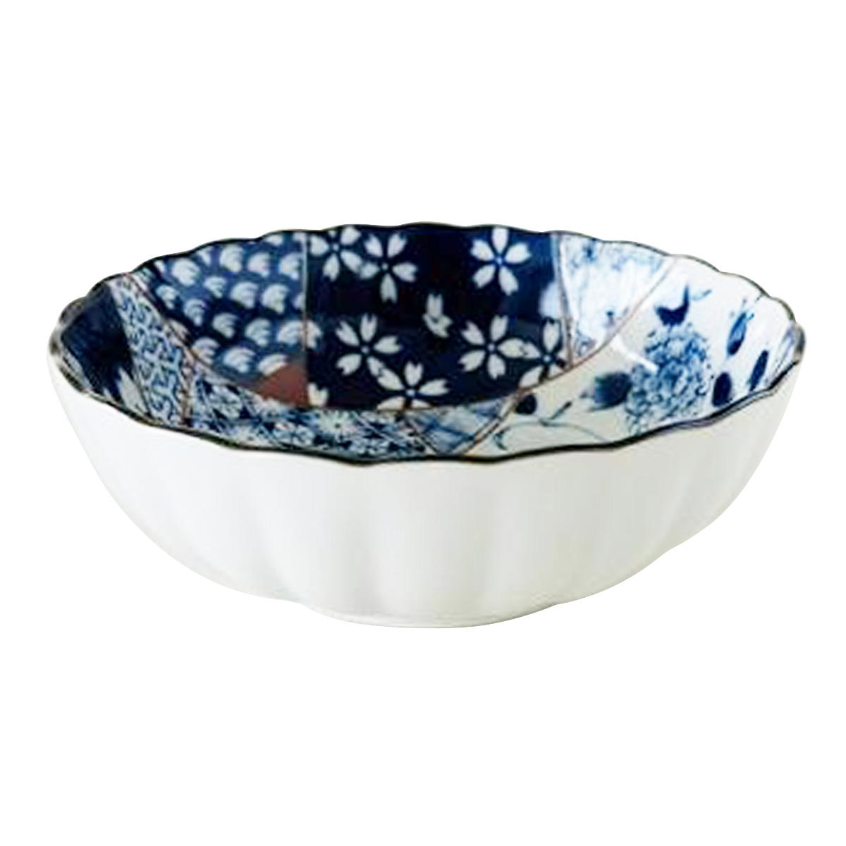 Tokinone PB.藍友禅菊型5.5鉢 021200