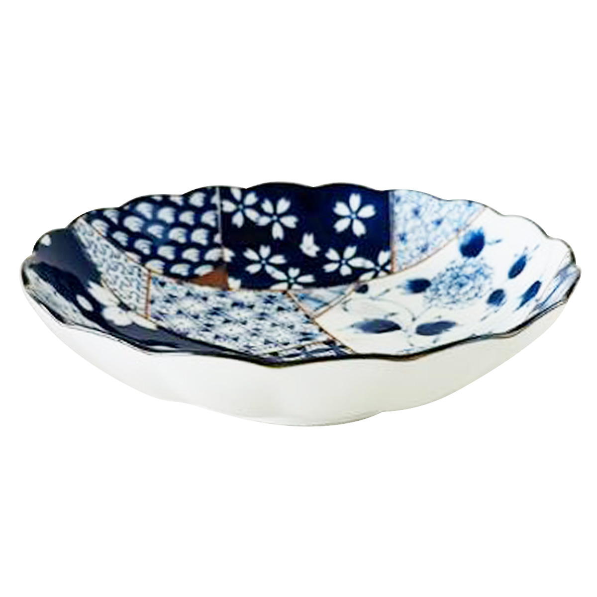 Tokinone PB.藍友禅菊型6.8深皿 021203