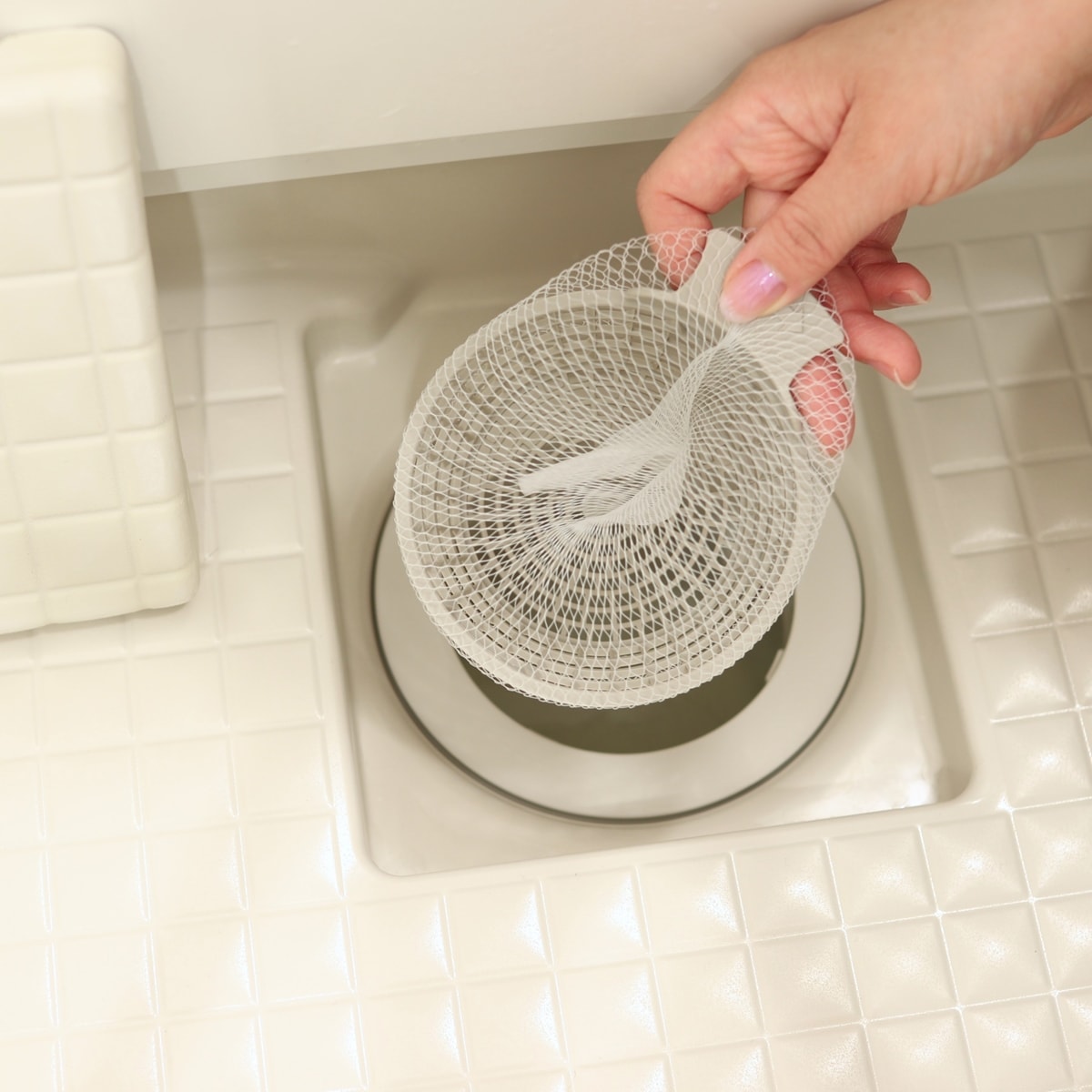 ピカピカバス お風呂の排水口ネット 42枚入 ホワイト 023213