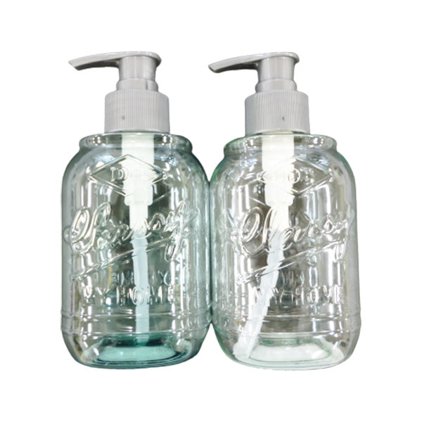 ソープディスペンサー 詰め替え容器 ポンプボトル ガラス風 320ml 023457