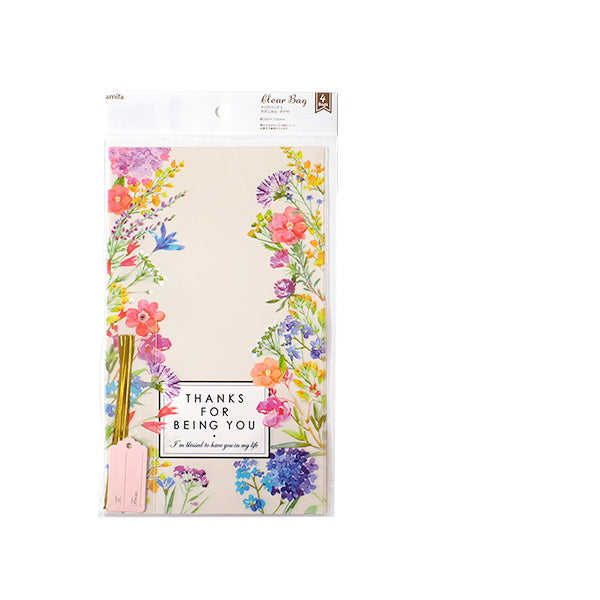 ラッピング用クリアバッグ 4P ボタニカル L 023674