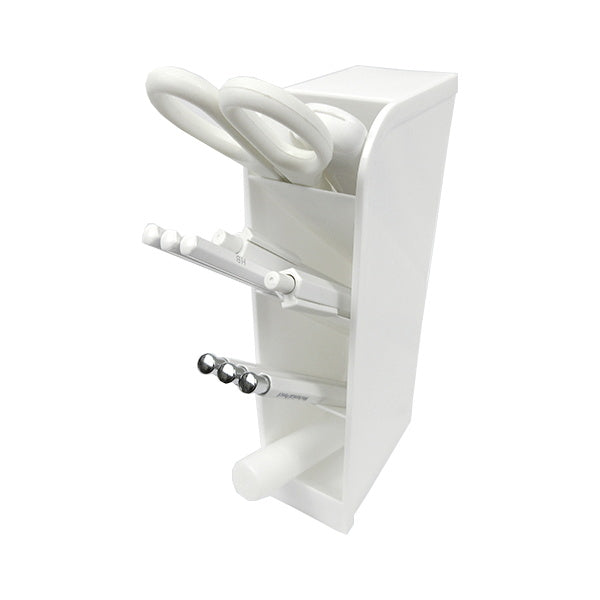 DeskLabo タワーペンスタンド ホワイト 卓上収納ケース 026712