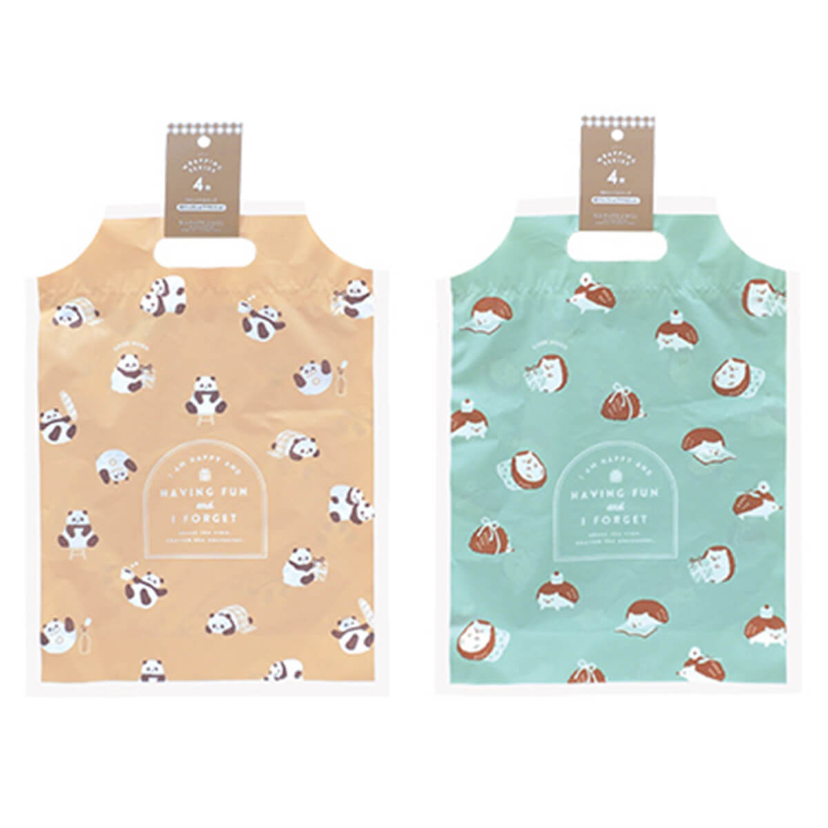 ギフトバッグ プレゼント用バッグ ラッピング袋 PEハンドルバッグ S 4枚 アニマルキャラ 027219