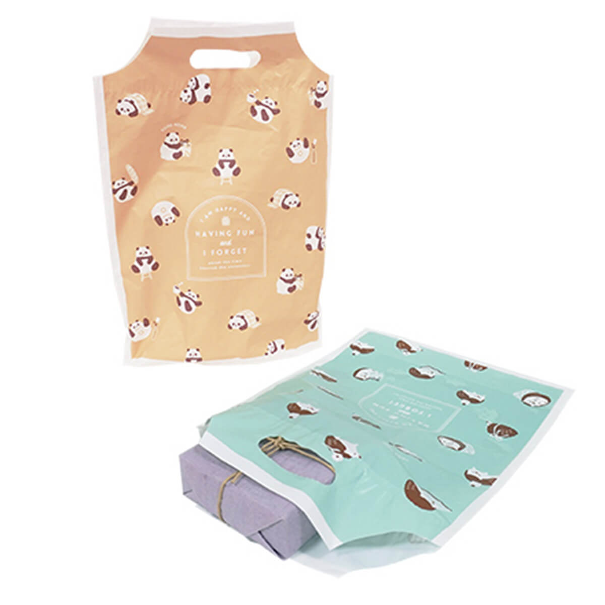 ギフトバッグ プレゼント用バッグ ラッピング袋 PEハンドルバッグ S 4枚 アニマルキャラ 027219