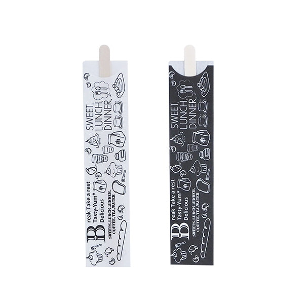 木製マドラーカフェ柄 50本入 030592