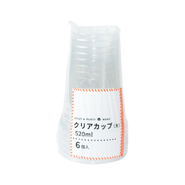 プラカップ クリア大カップ 6個 520ml 032380