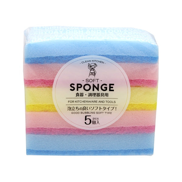 台所スポンジ キッチンスポンジ PB.ソフトスポンジ 5P 034323