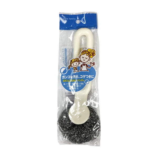 ステンレスタワシハンディ 柄付 ホワイト 037299