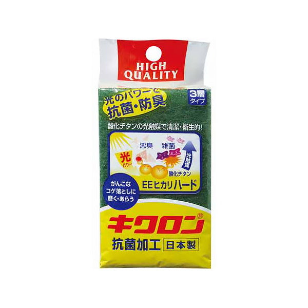 台所スポンジ キッチンスポンジ 束子 キクロン EEヒカリハード 抗菌加工 037412