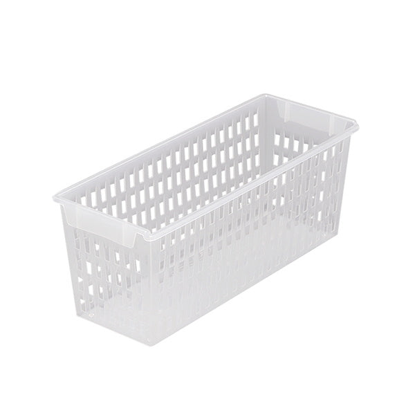 書類収納 収納ケース ロングバスケット 深型 クリア 037787