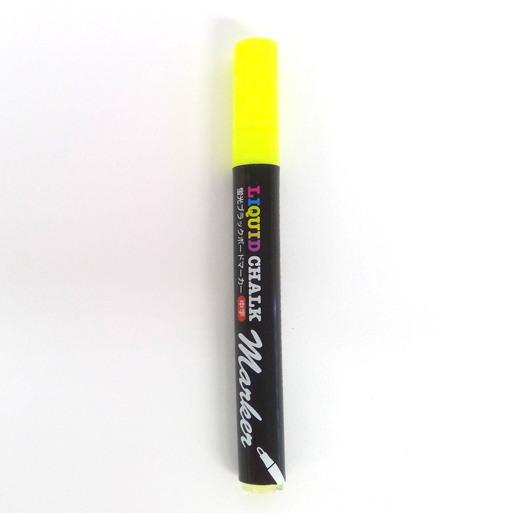 【在庫限り】蛍光水性顔料マーカー ホワイトボードマーカー ブラックボードマーカー中字 イエロー 038074