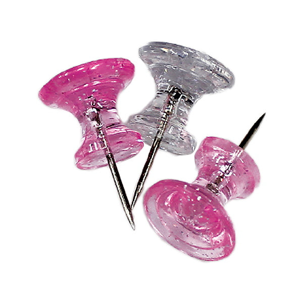 【OUTLET】ダルマ型画鋲 プッシュピン CPダルマピン大 クリアカラー 約15本 038166