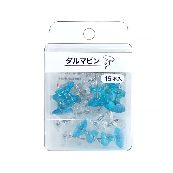 【OUTLET】ダルマ型画鋲 プッシュピン CPダルマピン大 クリアカラー 約15本 038166