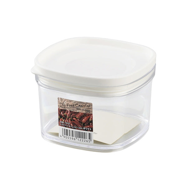 キャニスター 食品保存容器 フードストッカー ストック容器 ドライフードキャニスター 220ml ホワイト 038234
