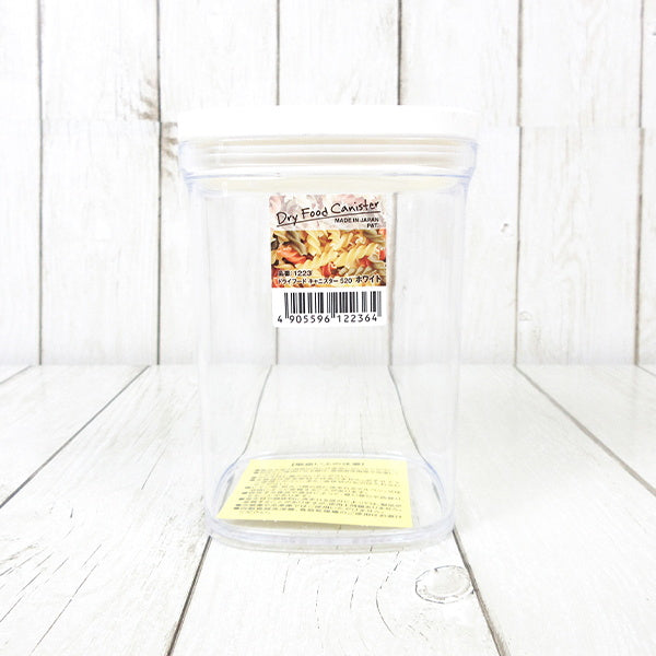 キャニスター 食品保存容器 フードストッカー ストック容器 ドライフードキャニスター 520ml ホワイト 038236