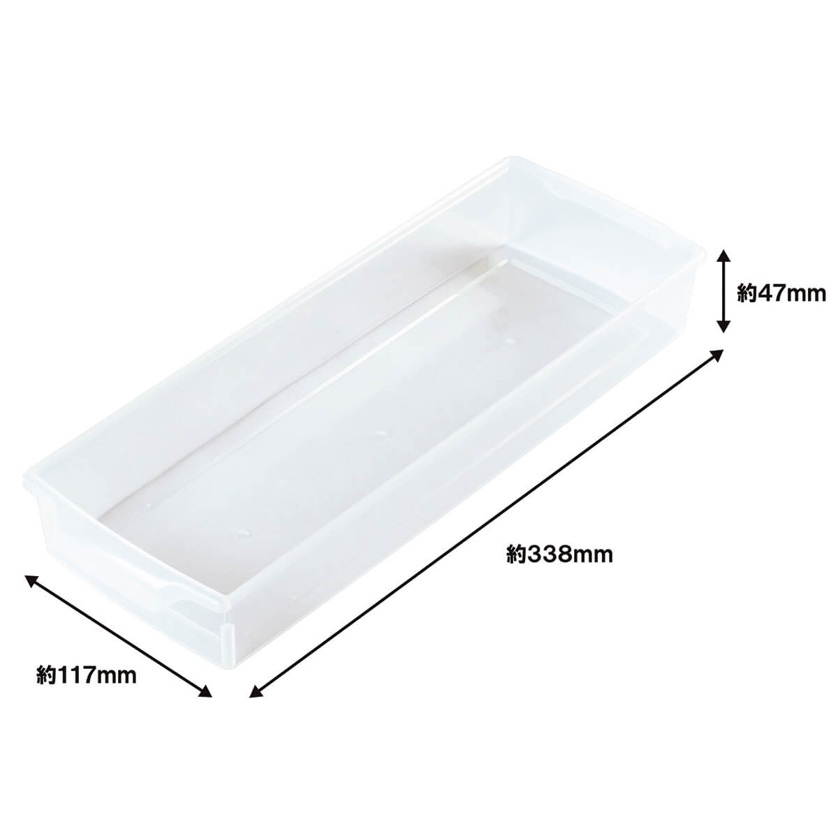 キッチンA4ハーフトレー クリア 約11.7×33.8×4.7cm 038420