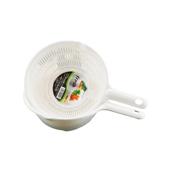 ざる 調理ザル ストレーナー 持ち手付き フレッシュザル フレッシュニュー手付ザルボール ホワイト 038649