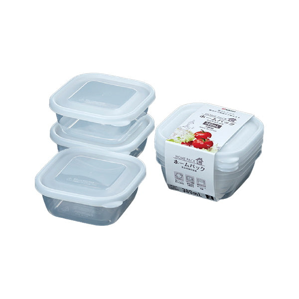 食品保存容器 フードストッカー ストック容器 ホームパックC 3P ホワイト 380ml 039074