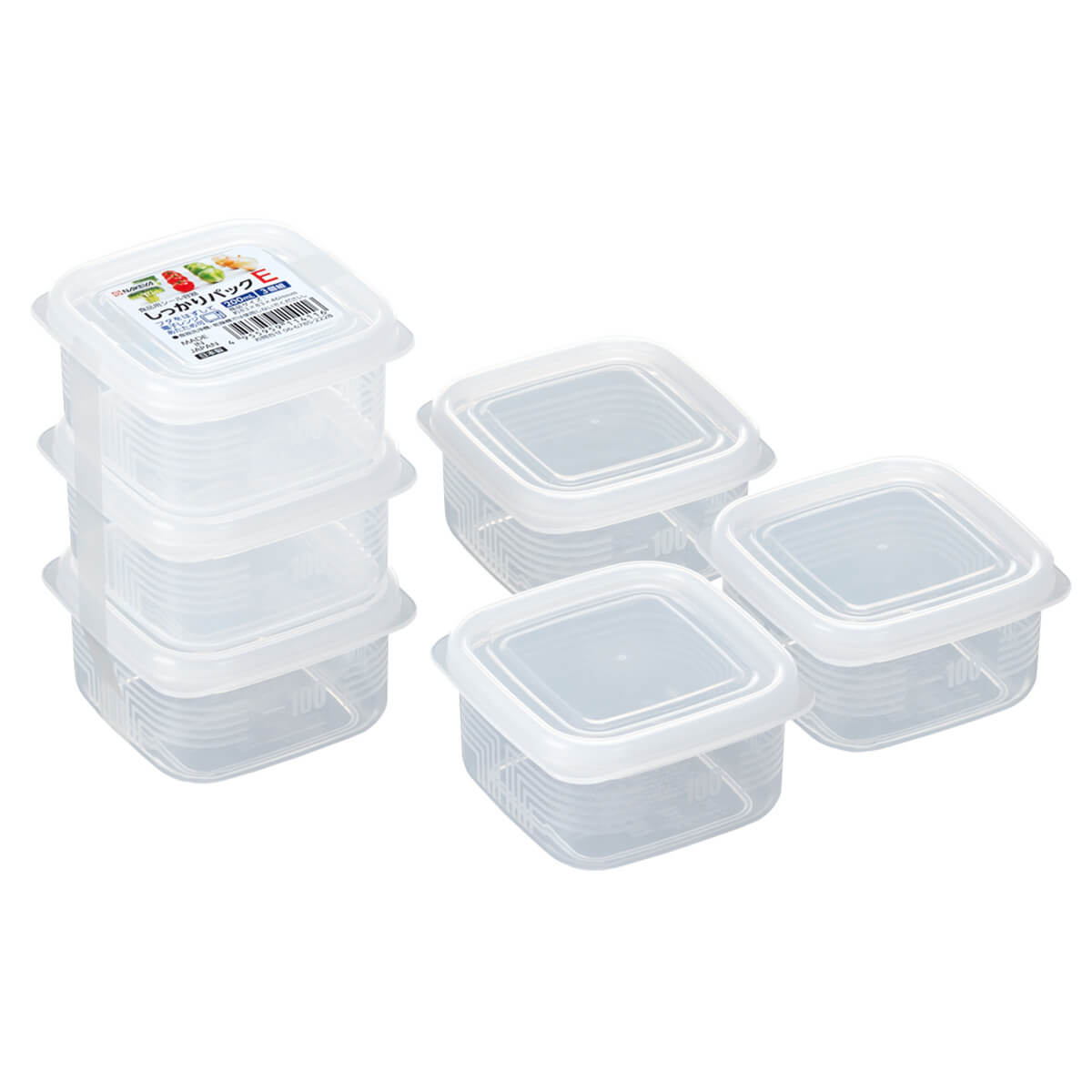しっかりパック E 小角3P 200ml クリア 食品保存 食品ストックケース 039262