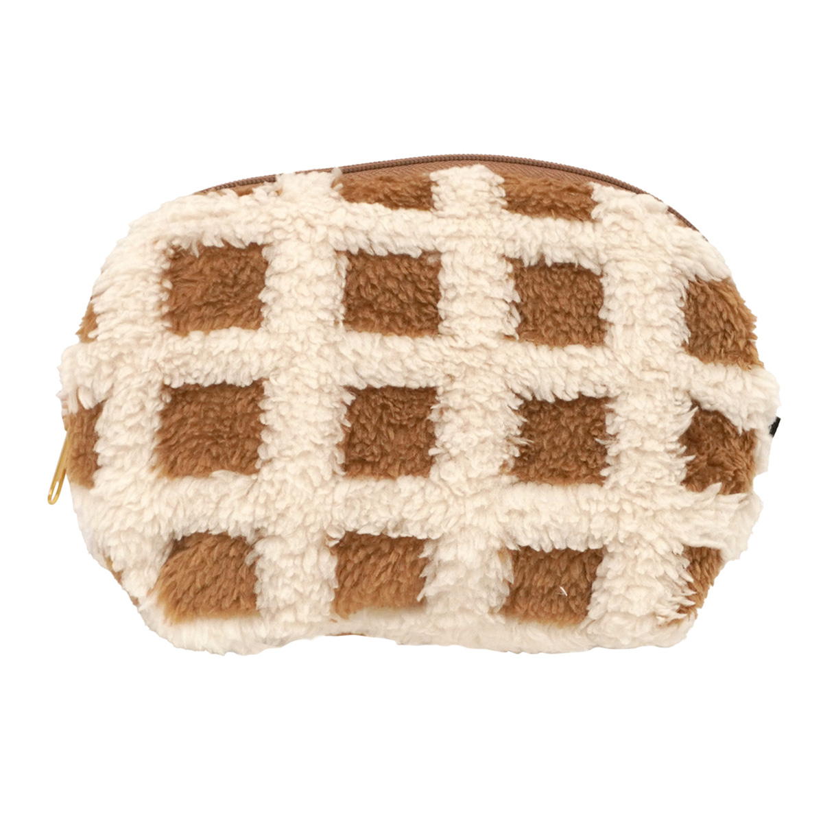 【在庫限り】Tokinone PB.もこもこシェル形ポーチ チェック柄 BR 041664