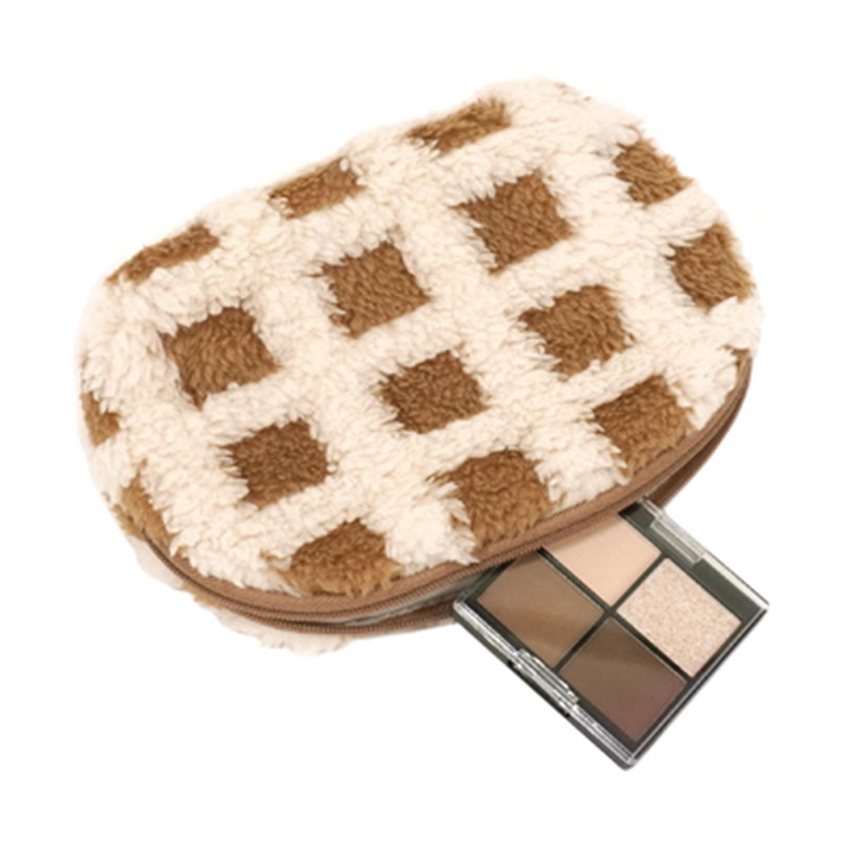 【在庫限り】Tokinone PB.もこもこシェル形ポーチ チェック柄 BR 041664