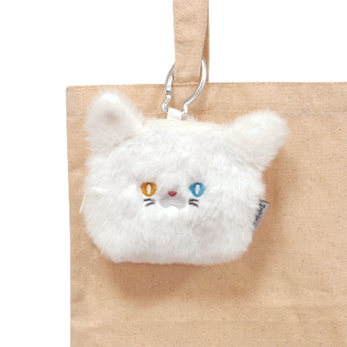 【在庫限り】Tokinone PB.ねこポーチ カラビナ付 WH 045891
