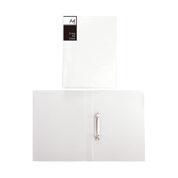 リング式ファイル D型リングファイル PB.A4 Dリングファイル 2穴 ホワイト 046008