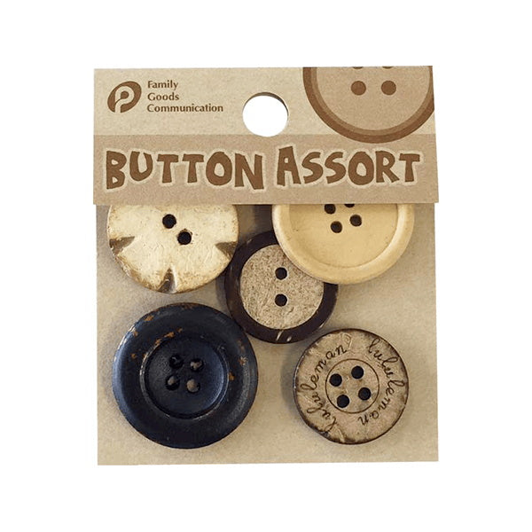 ボタン ぼたん 釦 ウッド 5個入り 046101