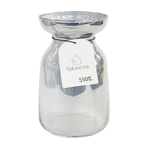 花瓶 フラワーベース ガラス瓶 ガラスベース Tokinone PB.オーロラフラワーベース グレー 15x8.5cm フラワーアレンジ 小瓶 中瓶　046864