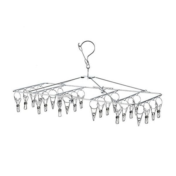 ピンチハンガー 物干しハンガー 洗濯ハンガー オールステンレス 角ハンガー24P 047823