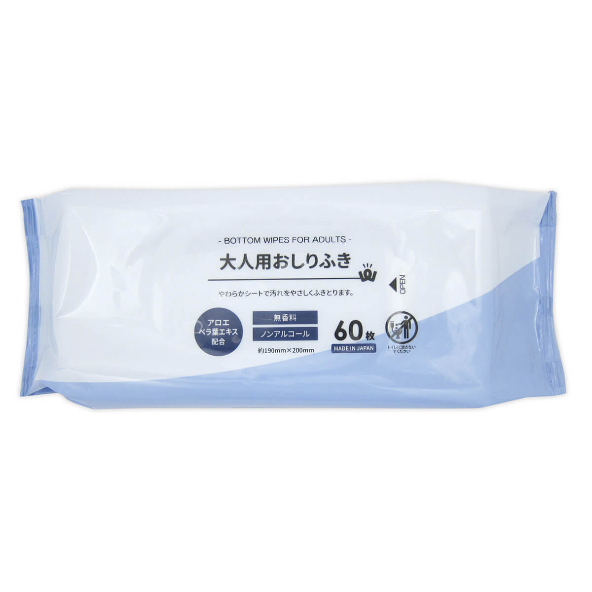 【クーポンでオトク!箱売】PB.大人用おしりふき 60枚 100個(20個×5箱)049353 000050