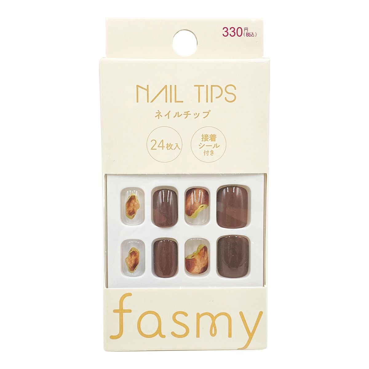 つけ爪 PB. fasmy ネイルチップ 24枚入 02 ブラウン 054432