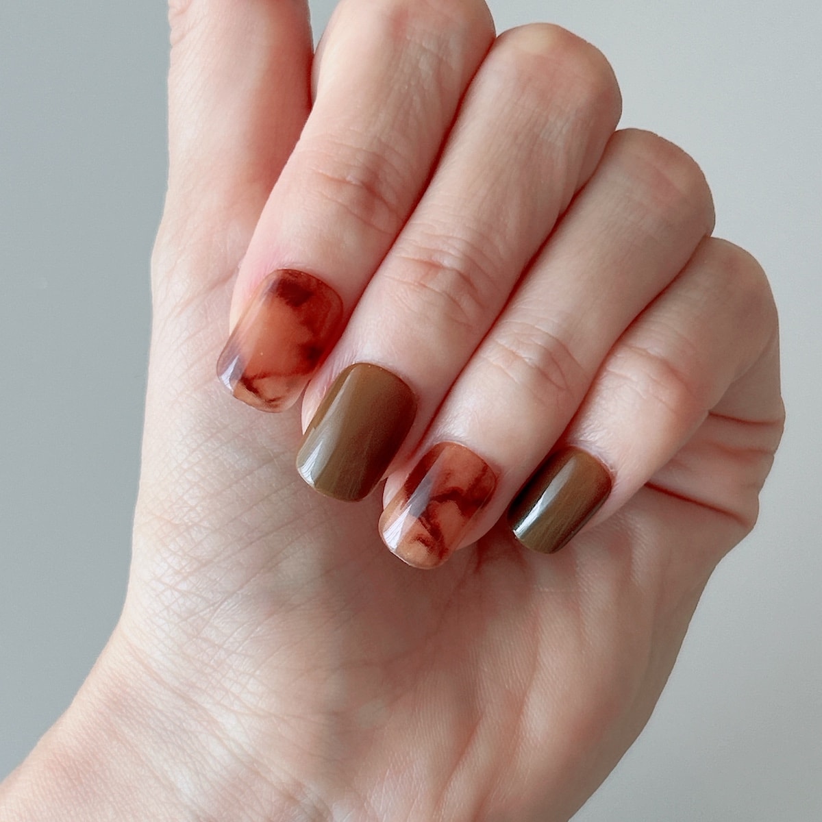 【OUTLET】つけ爪 PB. fasmy ネイルチップ 24枚入 03 ブラウンマーブル 054433