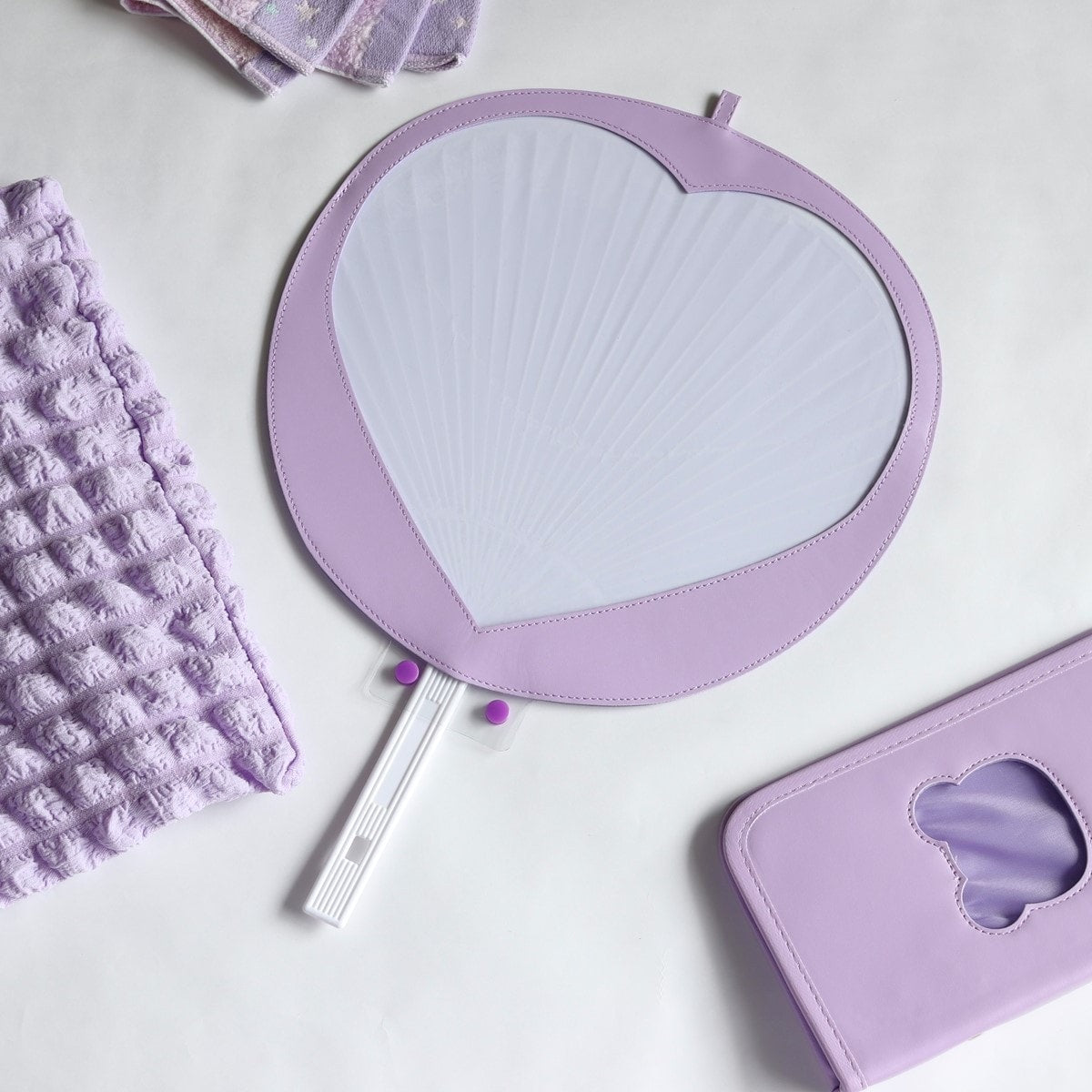 団扇カバー ハート型 PB.推し色ハートうちわカバーA (グリーン・パープル)推し活 054830